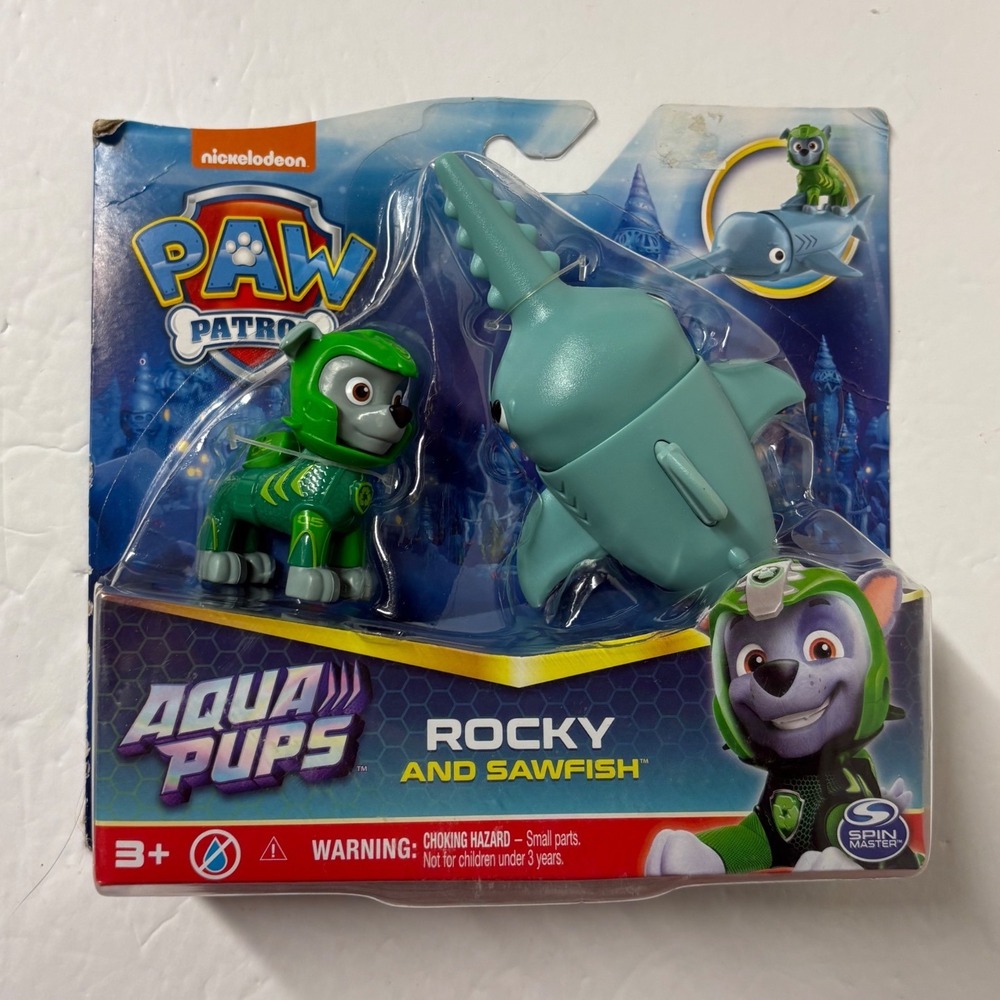 PAW Patrol Aqua Pups Rocky and Sawfish Action Figure Set Nickelodeon Spin Master